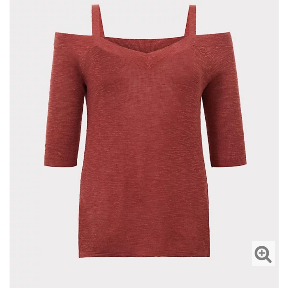TORRID COLD SHOULDER TUNIC SWEATER